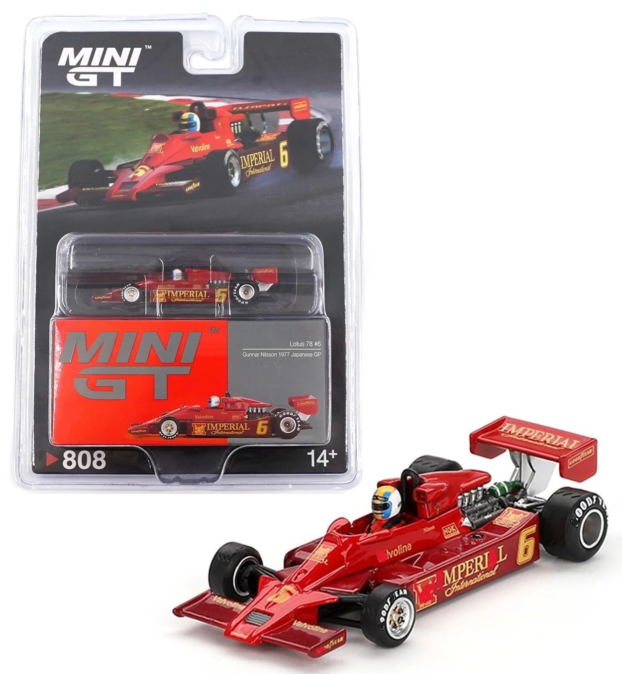 Diecast Model Car Compatible with Mini GT 1:64 Lotus 78#6 Gunnar